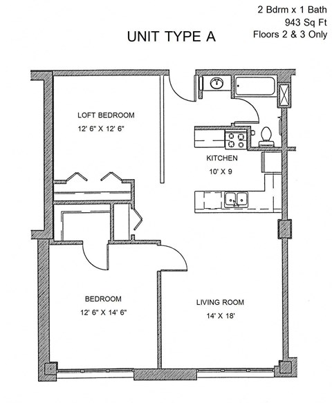 Residences at Capitol Heights Apartment 2D floor plan - Uintah